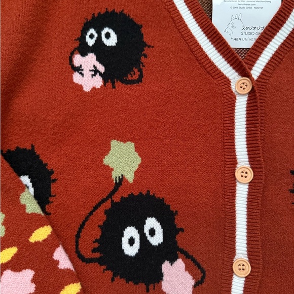 Studio Ghibli Spirited Away Soot Sprites Cardigan - Picture 2 of 3